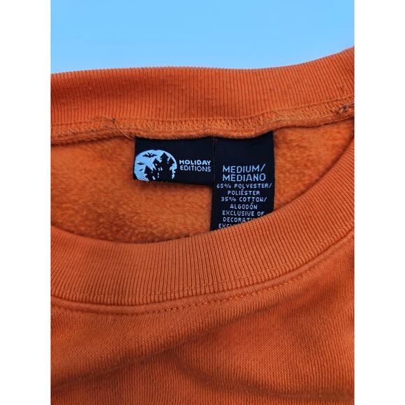 Vtg Holiday Editions Women's M Orange Halloween Crewneck Sweater - Picture 3 of 7